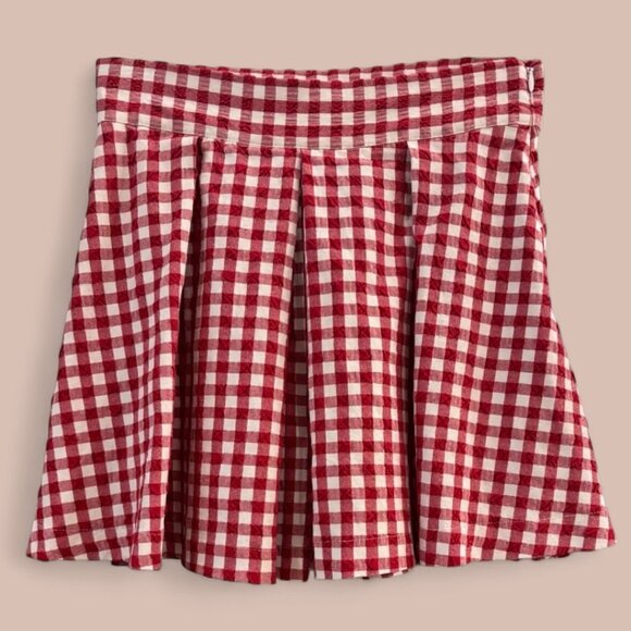 Zara Pants - ZARA Gingham Pleated Skort  Red & White Check Size S